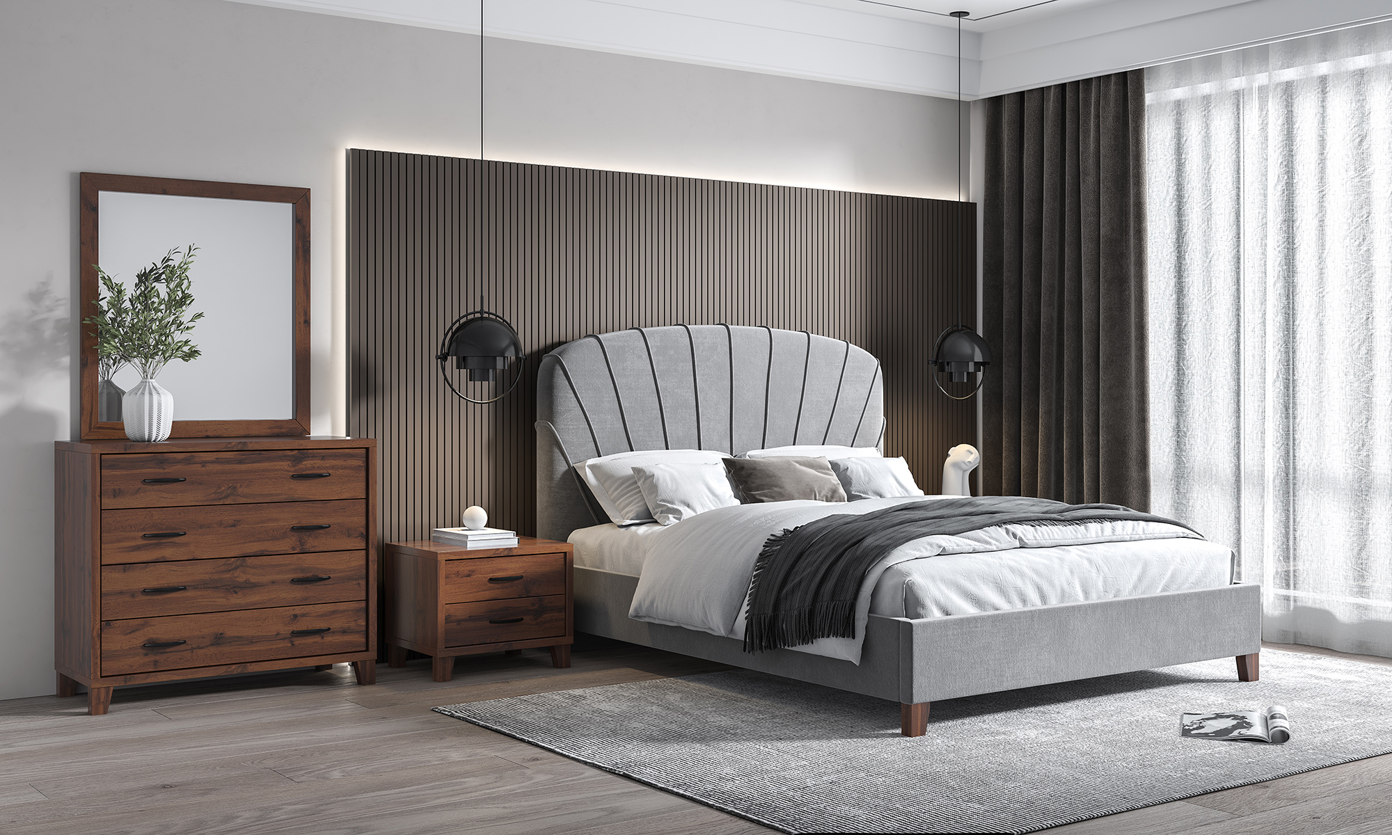 Bed_No101 Ντυμένο κρεβάτι Silvia - Image 1
