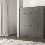 Τετράφυλλη ντουλάπα Jax με πατάρι 202x233x60