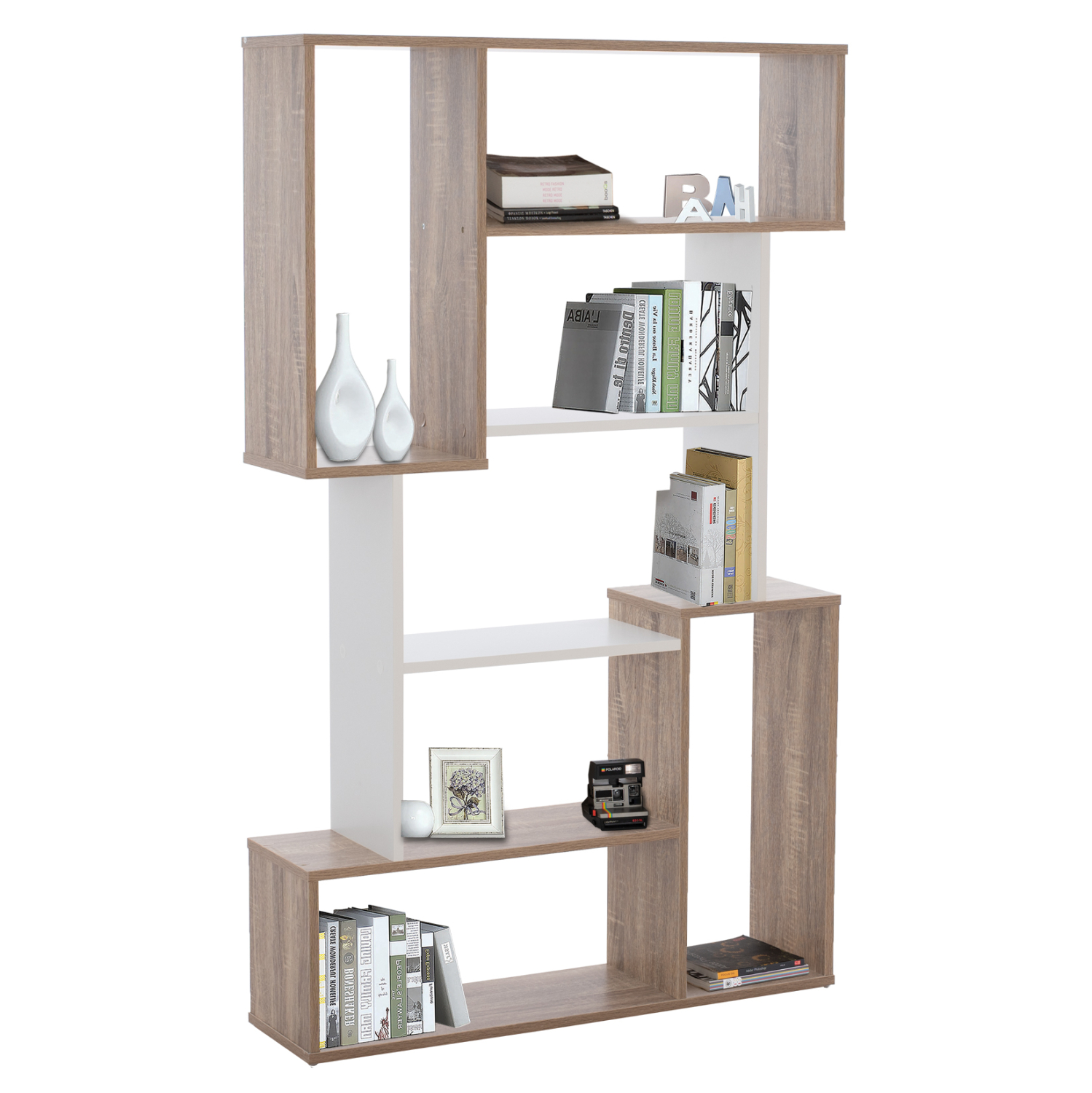 bibliothiki-fb9876801-85x22x140-leyko ΒΙΒΛΙΟΘΗΚΗ SHAY HM8768.01 85X22X140 ΛΕΥΚΟ - Image 1