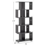 ΒΙΒΛΙΟΘΗΚΗ ΜΕΛΑΜΙΝΗΣ HM2385.10 ΓΚΡΙ 70x25x177Υ εκ. - Image 2