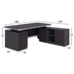ΕΠΑΓΓΕΛΜΑΤΙΚΟ ΓΡΑΦΕΙΟ ΔΕΞΙΑ ΓΩΝΙΑ HM2092R ROSEWOOD 180X160X76Y εκ. - Image 2