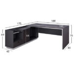 ΓΡΑΦΕΙΟ ΕΠΑΓΓΕΛΜΑΤΙΚΟ ΑΡΙΣΤΕΡΗ ΓΩΝΙΑ ROSEWOOD HM2086L 180X170X76Υ εκ. - Image 2