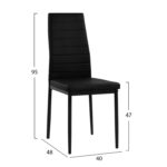 ΚΑΡΕΚΛΑ ΜΕΤΑΛΛΙΚΗ LADY HM0037.12 ΜΑΥΡΟ PU ΜΕΤΑΛΛΙΚΟ ΣΚΕΛΕΤΟ K/D 40x48x95 εκ. - Image 2