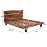 ΚΡΕΒΑΤΙ NICOLE HM8218.11 ΑΠΟ ΜΑΣΙΦ ΞΥΛΟ ΑΚΑΚΙΑΣ 212,5x180x106εκ. ΓΙΑ ΣΤΡΩΜΑ 160Χ200 - Image 2