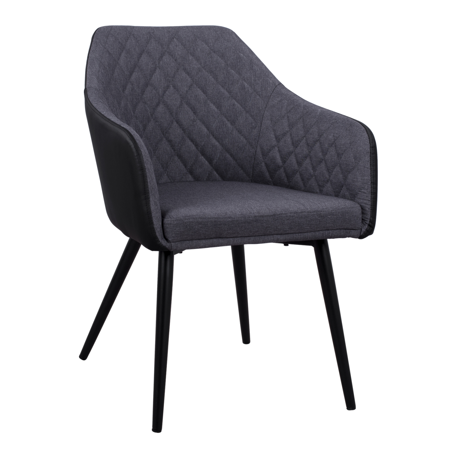polythronaki-fb9852201-me-yfasma-skoyro ΠΟΛΥΘΡΟΝΑΚΙ CHARLES HM8522.01 ΜΕ ΥΦΑΣΜΑ ΣΚΟΥΡΟ ΓΚΡΙ PU ΜΑΥΡΟ 57x63x83Υ εκ. - Image 1