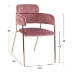 ΠΟΛΥΘΡΟΝΑΚΙ KELSO HM8521.02 ΒΕΛΟΥΔΟ ΣΑΠΙΟ ΜΗΛΟ & ΕΠΙΧΡΥΣΟ ΠΟΔΙ 52,5x52x80Υ εκ. - Image 2