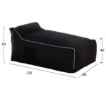 ΠΟΥΦ ZAFER HM5772.12 ΜΕ TEXTILINE ΜΑΥΡΟ ΚΑΙ ΛΕΥΚΟ ΡΕΛΙ 88x128x40-60Υ εκ. - Image 2