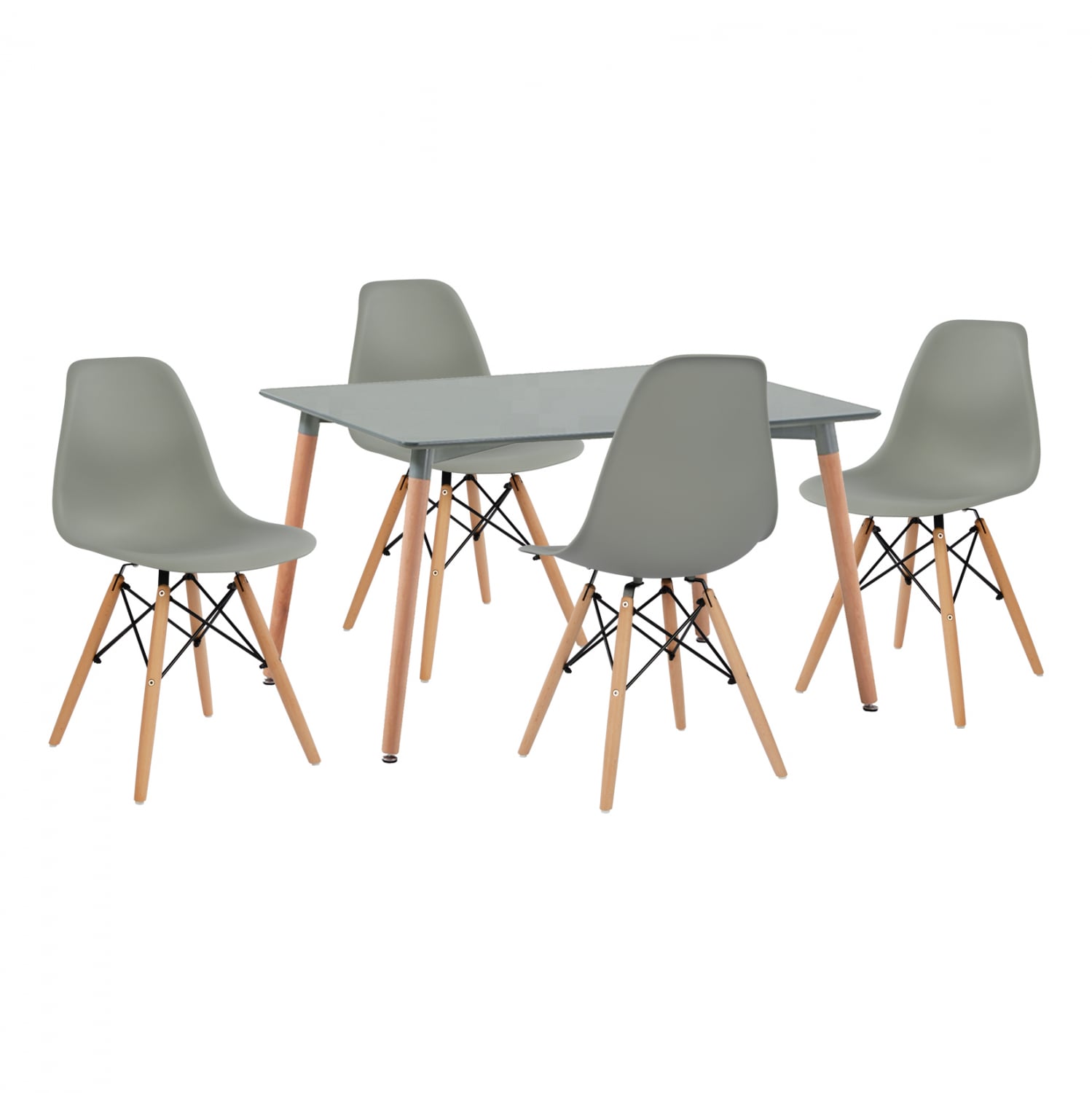 set-trapezarias-5-tmch-trapezi-minimal-m ΣΕΤ ΤΡΑΠΕΖΑΡΙΑΣ 5 ΤΜΧ ΤΡΑΠΕΖΙ MINIMAL ΜΕ ΚΑΡΕΚΛΕΣ TWIST ΓΚΡΙ HM10229.10 120x80x73 cm - Image 1