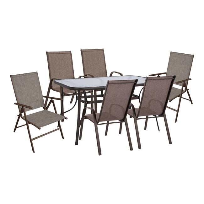 set-trapezarias-7tmch-se-chroma-kafe-hm1 ΣΕΤ ΤΡΑΠΕΖΑΡΙΑΣ 7ΤΜΧ ΣΕ ΧΡΩΜΑ ΚΑΦΕ HM10557.02 - Image 1