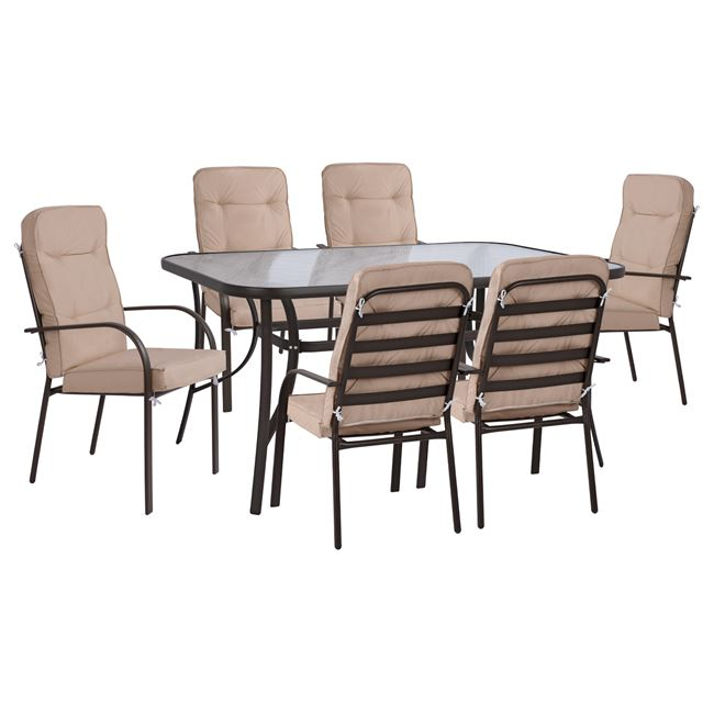 set-trapezarias-7tmx-trapezi-160ch90ch72 ΣΕΤ ΤΡΑΠΕΖΑΡΙΑΣ 7TMX ΤΡΑΠΕΖΙ 160Χ90Χ72Υεκ.ΚΑΙ 6 ΠΟΛΥΘΡΟΝΕΣ ΚΑΦΕ ΜΕΤΑΛΛΟ HM10564.02 - Image 1
