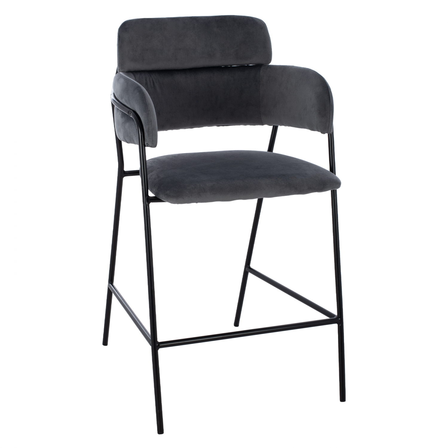 skampo-mesaioy-ypsoys-fb9873501-beloydo ΣΚΑΜΠΟ ΜΕΣΑΙΟΥ ΥΨΟΥΣ HM8735.01 KELSO ΒΕΛΟΥΔΟ ΓΚΡΙ ΜΕ ΜΕΤΑΛΛΙΚΟ ΣΚΕΛΕΤΟ 54x58x95Υ εκ. - Image 1
