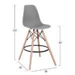 ΣΚΑΜΠΟ ΜΠΑΡ RENATA HM0173.10 ΓΚΡΙ 58x56x107Υ εκ. - Image 2