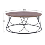 ΤΡΑΠΕΖΑΚΙ ΣΑΛΟΝΙΟΥ ZENA HM8690 MDF TOP ΜΕ ΜΕΤΑΛΛΙΚΟ ΜΑΥΡΟ ΣΚΕΛΕΤΟ Φ90Χ40Υ εκ. - Image 2