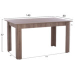 ΤΡΑΠΕΖΙ ΚΟΥΖΙΝΑΣ KELVIN, 140x80x77Υ εκ., SONAMA OAK TRUFFLE, HM2429.05 - Image 2