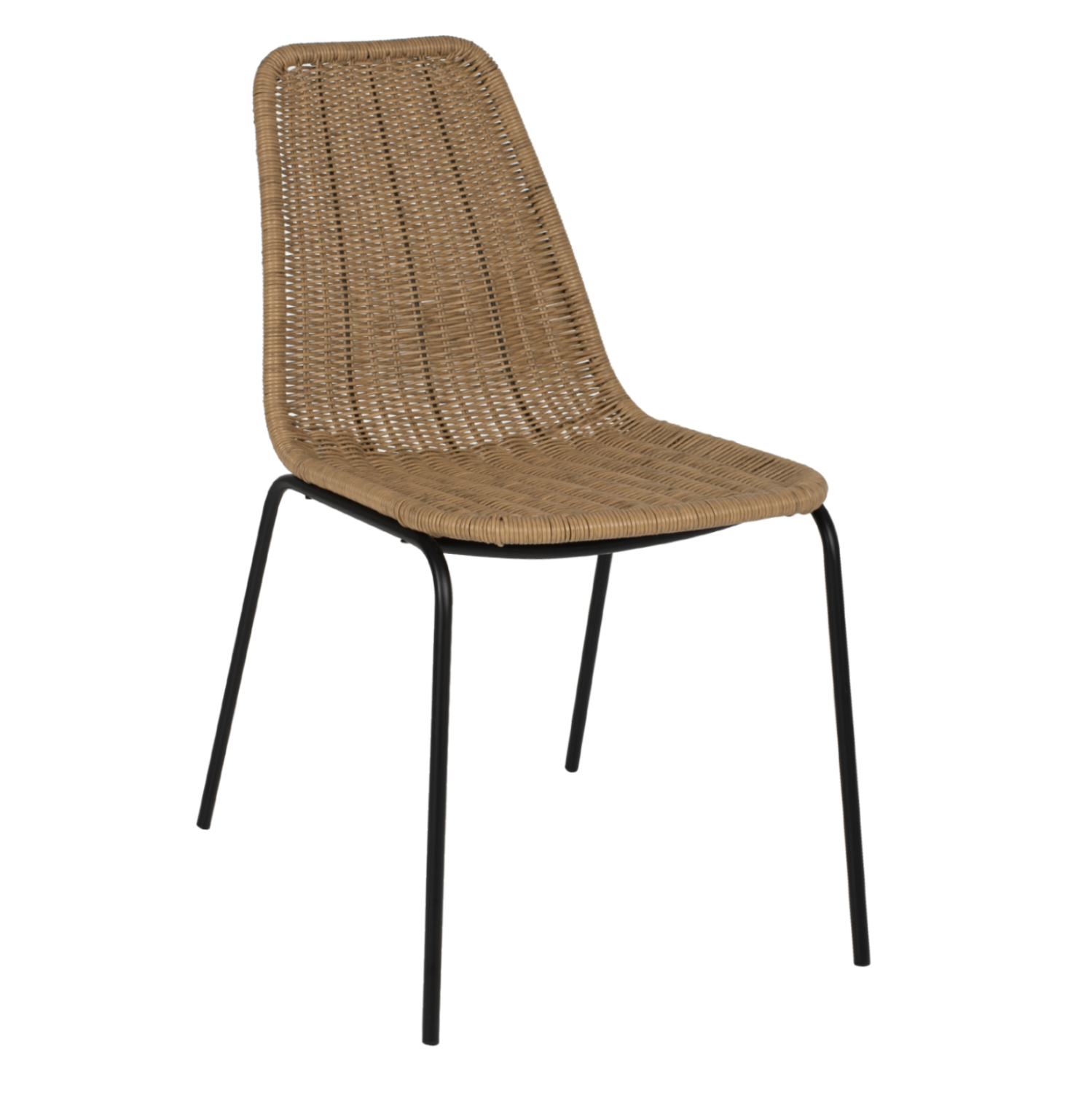 karekla-epaggelmatiki-fb9586701-metallo ΚΑΡΕΚΛΑ ΕΠΑΓΓΕΛΜΑΤΙΚΗ HM5867.01 ΜΕΤΑΛΛΟ ΜΑΥΡΟ ΜΕ RATTAN ΦΥΣΙΚΟ 43.5x63x82Υεκ. - Image 1