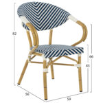 ΠΟΛΥΘΡΟΝΑ BAMBOO LOOK HM5861.02 ΜΠΛΕ-ΛΕΥΚΟ 59x56x82Yεκ. - Image 2