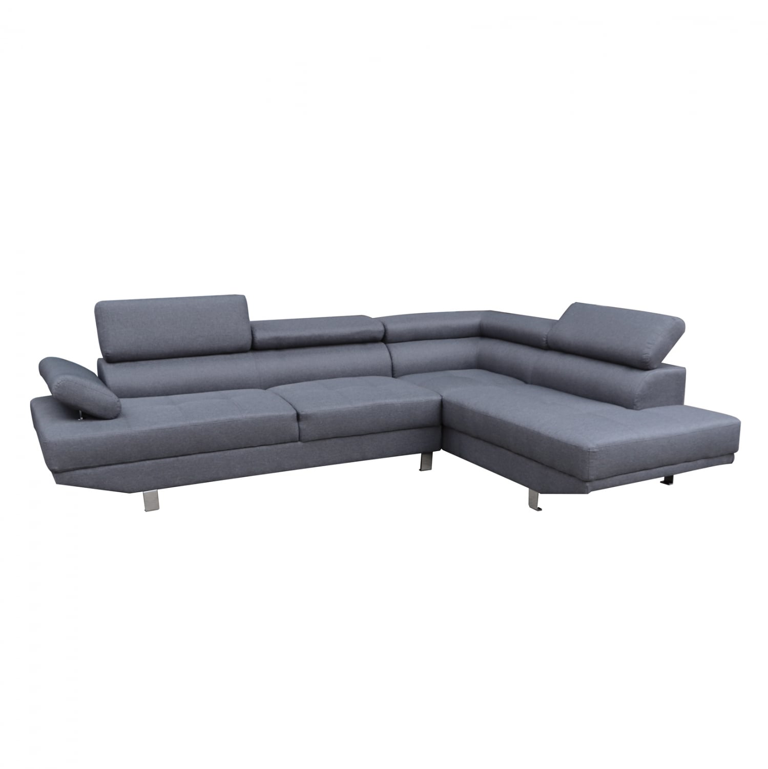 kanapes-gonia-dexia-fb9308510r-gkri-yfas ΚΑΝΑΠΕΣ ΓΩΝΙΑ ΔΕΞΙΑ GORO HM3085.10R ΓΚΡΙ ΥΦΑΣΜΑ 270x200x87Y εκ. - Image 1