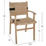 ΠΟΛΥΘΡΟΝΑ BAND RUBBERWOOD ΚΑΙ ΣΧΟΙΝΙ 62,5x60x88Yεκ.HM9324.01 - Image 3