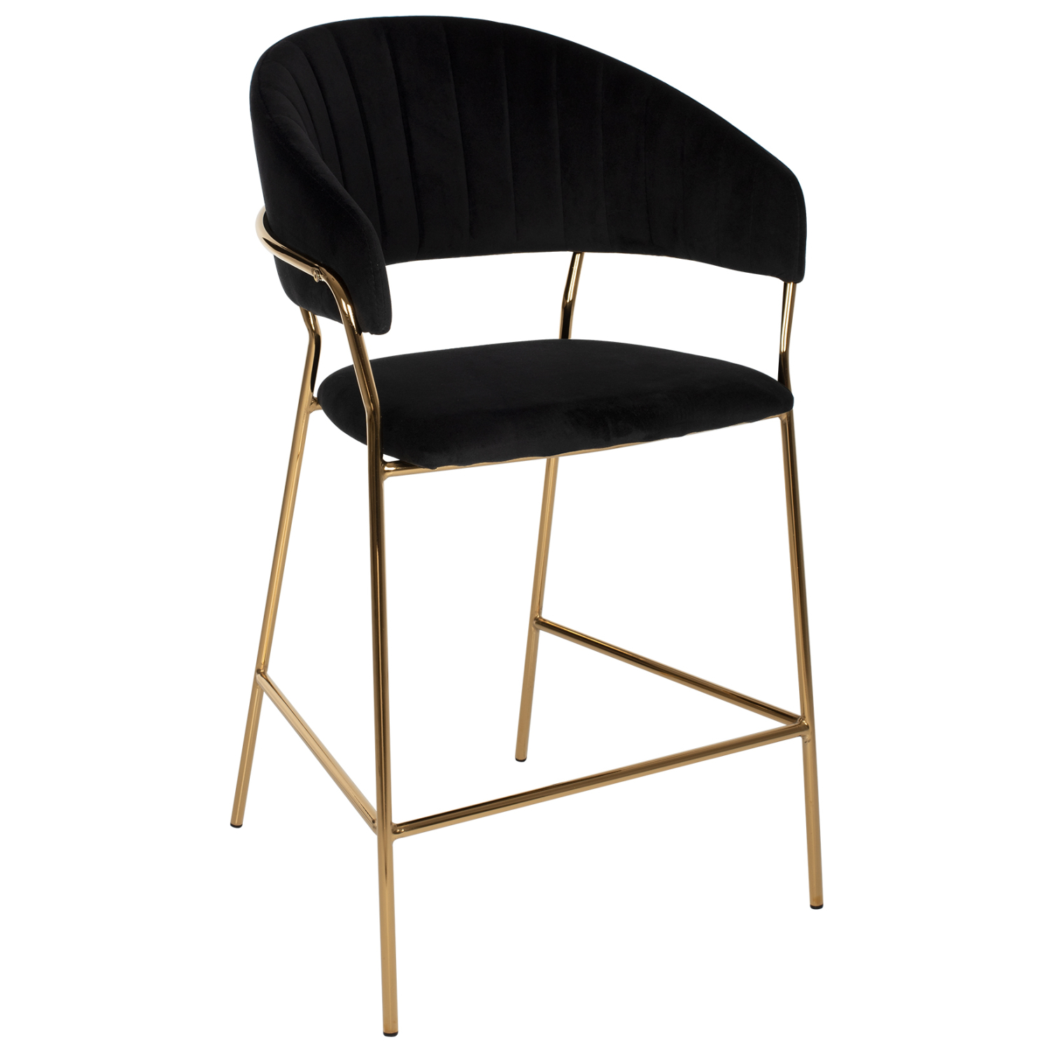 skampo-mpar-fb9873404-beloydo-mayro-chry ΣΚΑΜΠΟ ΜΠΑΡ HM8734.04 ΒΕΛΟΥΔΟ ΜΑΥΡΟ THEODORE ΧΡΥΣΟ ΜΕΤΑΛΛΙΚΟ ΣΚΕΛΕΤΟ 60x55x100Υεκ. - Image 1