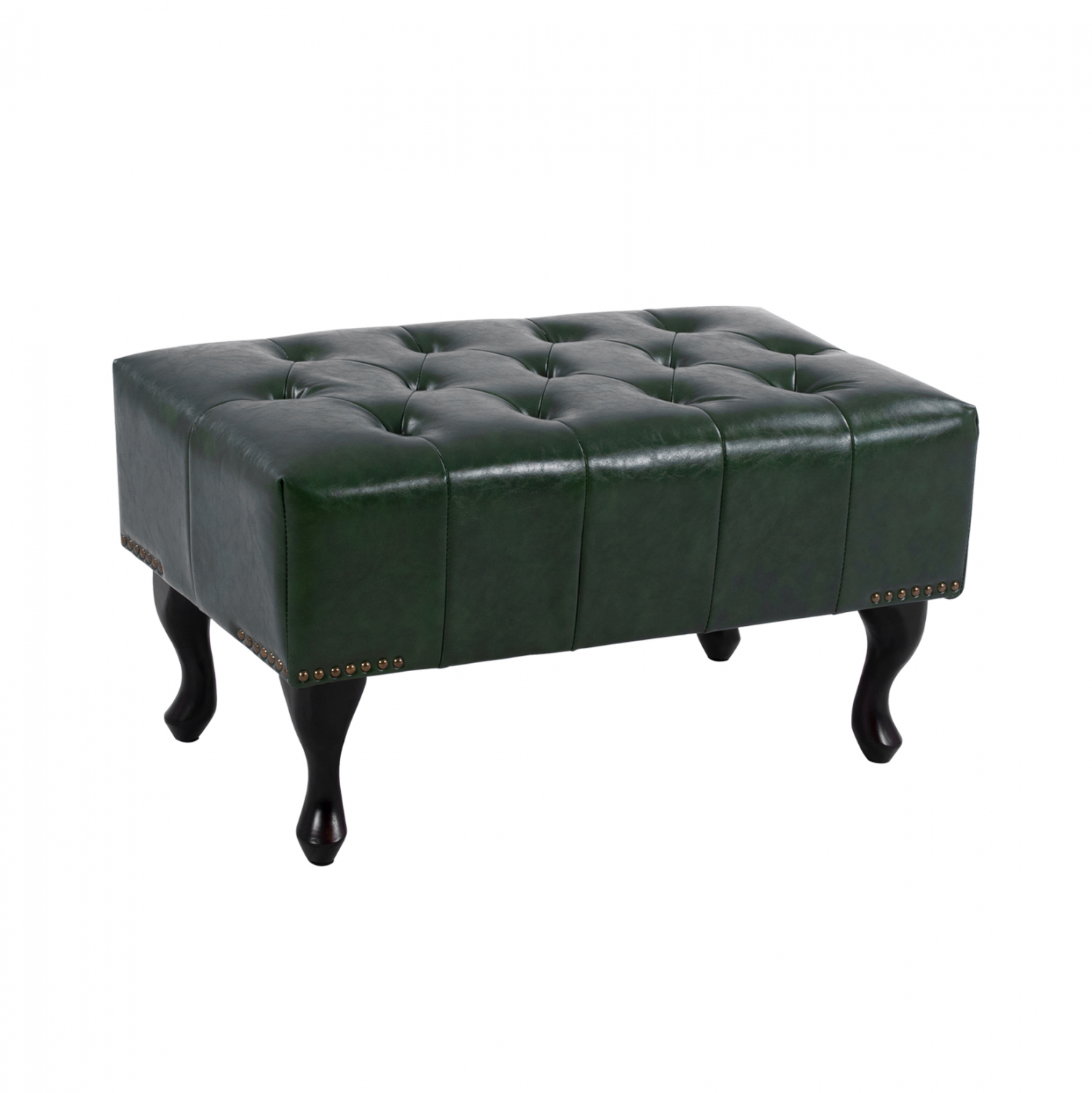 tampoyre-ypopodio-kyparissi-pu-tchesterf ΤΑΜΠΟΥΡΕ ΥΠΟΠΟΔΙΟ T.CHESTERFIELD EMMA HM226.08 PU ΚΥΠΑΡΙΣΣΙ-ΜΑΥΡΑ ΠΟΔΙΑ 80x45x39Yεκ. - Image 1