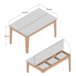 ΤΡΑΠΕΖΙ ΤΡΑΠΕΖΑΡΙΑΣ STANDARD HM9507.04 ΜΕΛΑΜΙΝΗ ΚΑΡΥΔΙ ME ΑΠΟΘHK.ΧΩΡΟ 145x88x75Yεκ. - Image 2