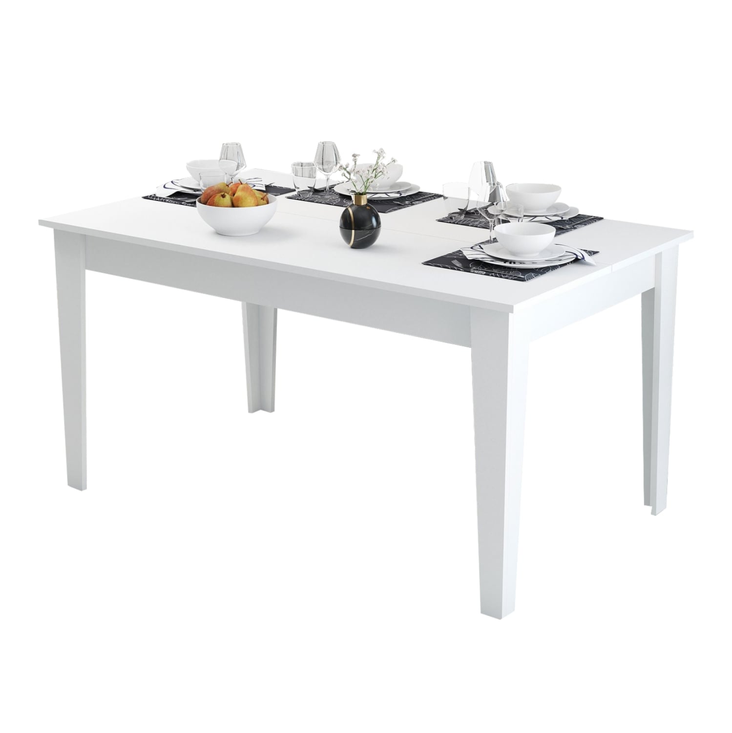 trapezi-trapezarias-fb9950706-melamini-l ΤΡΑΠΕΖΙ ΤΡΑΠΕΖΑΡΙΑΣ STANDARD HM9507.06 ΜΕΛΑΜΙΝΗ ΛΕΥΚΗ ΜΕ ΑΠΟΘΗΚ.ΧΩΡΟ 145x88x75Yεκ. - Image 1