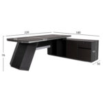 ΓΡΑΦΕΙΟ ΕΠΑΓΓΕΛΜΑΤΙΚΟ ΔΕΞΙΑ ΓΩΝΙΑ ROSEWOOD HM2083R 220X180X76Υ εκ. - Image 4