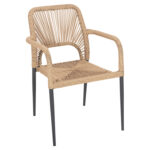 ΠΟΛΥΘΡΟΝΑ ΑΛΟΥΜΙΝΙΟΥ NOJO HM5771.02 ΓΚΡΙ ΜΕ P.E.TWIST RATTAN ΜΠΕΖ 55x63x82Y εκ. - Image 3