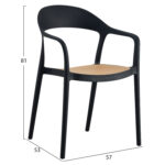 ΠΟΛΥΘΡΟΝΑ ΠΟΛΥΠΡΟΠΥΛΕΝΙΟΥ CLEO HM5935.02 ΜΑΥΡΗ ME ΜΠΕΖ ΨΑΘΑ 57x53x81Υ - Image 2