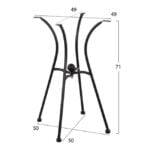 ΒΑΣΗ ΜΕΤΑΛΛΙΚΗ HM466 4NYXH ΣΕ ΜΑΥΡΟ ΧΡΩΜΑ 50x50 cm. - Image 2
