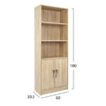 ΒΙΒΛΙΟΘΗΚΗ ΜΕΛΑΜΙΝΗΣ ENSLEY HM2027.03 SONAMA ΜΕ ΧΕΡΟΥΛΙ 60x30x180εκ - Image 3