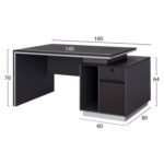 ΓΡΑΦΕΙΟ ΕΠΑΓΓΕΛΜΑΤΙΚΟ ΜΕ ΔΕΞΙΟ ΝΤΟΥΛΑΠΙ ROSEWOOD HM2087R 160X80X76Υ εκ. - Image 2