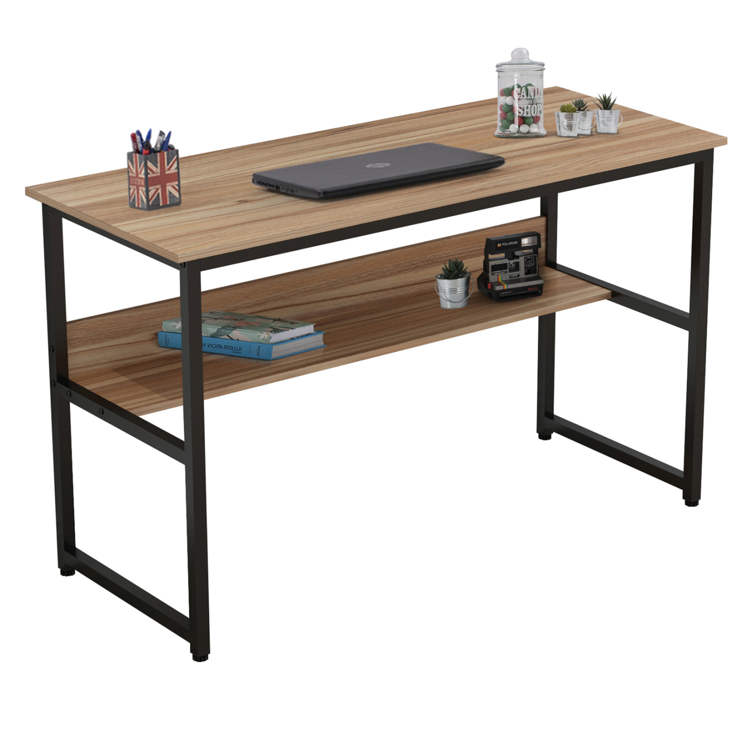 grafeio-fb9213102-melamini-se-karydi-me ΓΡΑΦΕΙΟ PORTIS HM2131.02 ΜΕΛΑΜΙΝΗ ΣΕ ΚΑΡΥΔΙ ΜΕ ΜΑΥΡΟ ΜΕΤΑΛΛΙΚΟ ΣΚΕΛΕΤΟ 120X50X75Υεκ. - Image 1