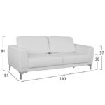 ΚΑΝΑΠΕΣ 3ΘΕΣΙΟΣ KENZIE HM3121.32 ΜΕ ΛΕΥΚΟ PU 190x81x81 εκ. - Image 2