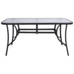 ΤΡΑΠΕΖΙ BRUNO 150X90Χ72Υεκ. ΓΚΡΙ ΜΕΤΑΛΛΙΚΟ ΜΕ ΓΥΑΛΙΝΗ ΕΠΙΦΑΝΕΙΑ HM5145.01 - Image 2