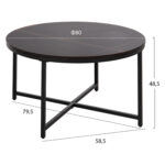 ΤΡΑΠΕΖΙ ΣΑΛΟΝΙΟΥ HM9420.03 BLACK MARBLE ΜΕΛΑΜΙΝΗ-ΜΑΥΡΗ ΜΕΤΑΛΛΙΚΗ ΒΑΣΗ Φ80x48,5Yεκ. - Image 2