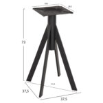 ΒΑΣΗ ΤΡΑΠΕΖΙΟΥ ΜΑΥΡΗ ΜΕΤΑΛΛΙΚΗ ΗΜ5918 37,5x37,5x73Y εκ. - Image 2