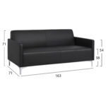 ΚΑΝΑΠΕΣ 3ΘΕΣΙΟΣ NELLIE HM3159.31 ΜΕ ΜΑΥΡΟ PU 163x71x71Υ εκ. - Image 4