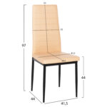 ΚΑΡΕΚΛΑ ΤΡΑΠΕΖΑΡΙΑΣ LADY HM0037.25 ΑΝΟΙΧΤΟ ΚΡΕΜ PU ΣΚΕΛΕΤΟΣ ΜΑΥΡΟΣ ΜΕΤΑΛ. (K/D) 42x44x95Υεκ - Image 5