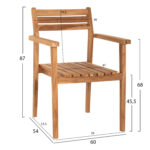 ΠΟΛΥΘΡΟΝΑ ERIETTA ΞΥΛΟ TEAK ΣΤΟΙΒΑΖΟΜΕΝΗ HM9534 ΣΕ ΦΥΣΙΚΟ ΧΡΩΜΑ 60x54x87Y εκ. - Image 2