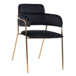 ΠΟΛΥΘΡΟΝΑΚΙ KELSO HM8521.04 ΒΕΛΟΥΔΟ ΜΑΥΡΟ & ΕΠΙΧΡΥΣΟ ΠΟΔΙ 52,5x52x80Υ εκ. - Image 3