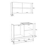 ΣΥΝΘΕΣΗ ΚΟΥΖΙΝΑΣ BLAINE ΜΕΛΑΜΙΝΗ ΓΚΡΙ HM2439.10 120x46-29,2εκ. - Image 2
