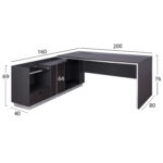 ΓΡΑΦΕΙΟ ΕΠΑΓΓΕΛΜΑΤΙΚΟ ΑΡΙΣΤΕΡΗ ΓΩΝΙΑ ROSEWOOD HM2112L 200X160X76Υ εκ. - Image 3