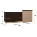 ΓΡΑΦΕΙΟ ΥΠΟΔΟΧΗΣ DALTON HM2068.01 ΜΕΛΑΜΙΝΗ ΣΕ WENGE-ΜΠΕΖ 240x80x106Υεκ. - Image 3