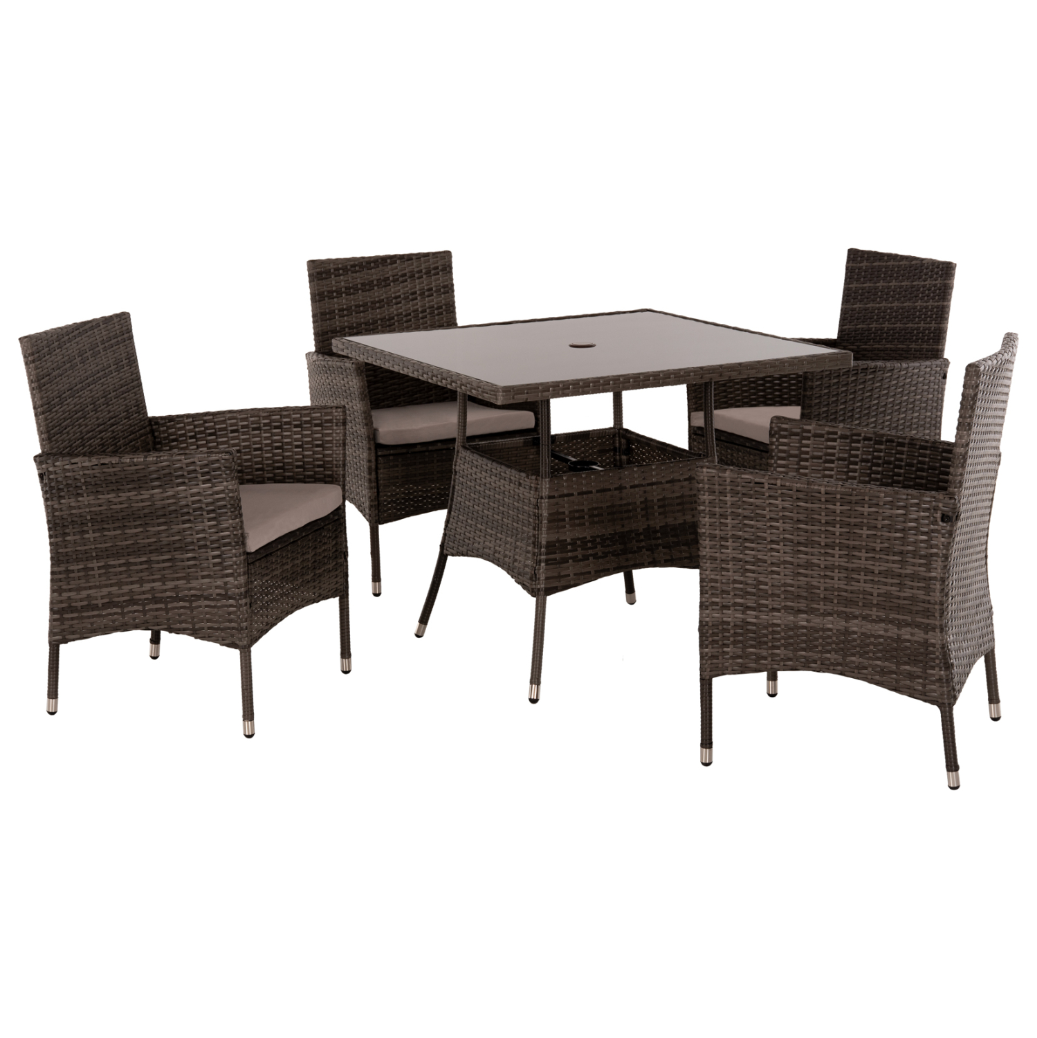 set-trapezarias-exotchoroy-5tmch-fb95965 ΣΕΤ ΤΡΑΠΕΖΑΡΙΑΣ ΕΞΩΤ.ΧΩΡΟΥ 5ΤΜΧ HM5965 ΚΑΦΕ RATTAN-ΜΕΤΑΛΛΙΚΟΣ ΣΚΕΛΕΤΟΣ-ΓΥΑΛΙΝΗ ΕΠΙΦΑΝΕΙΑ - Image 1