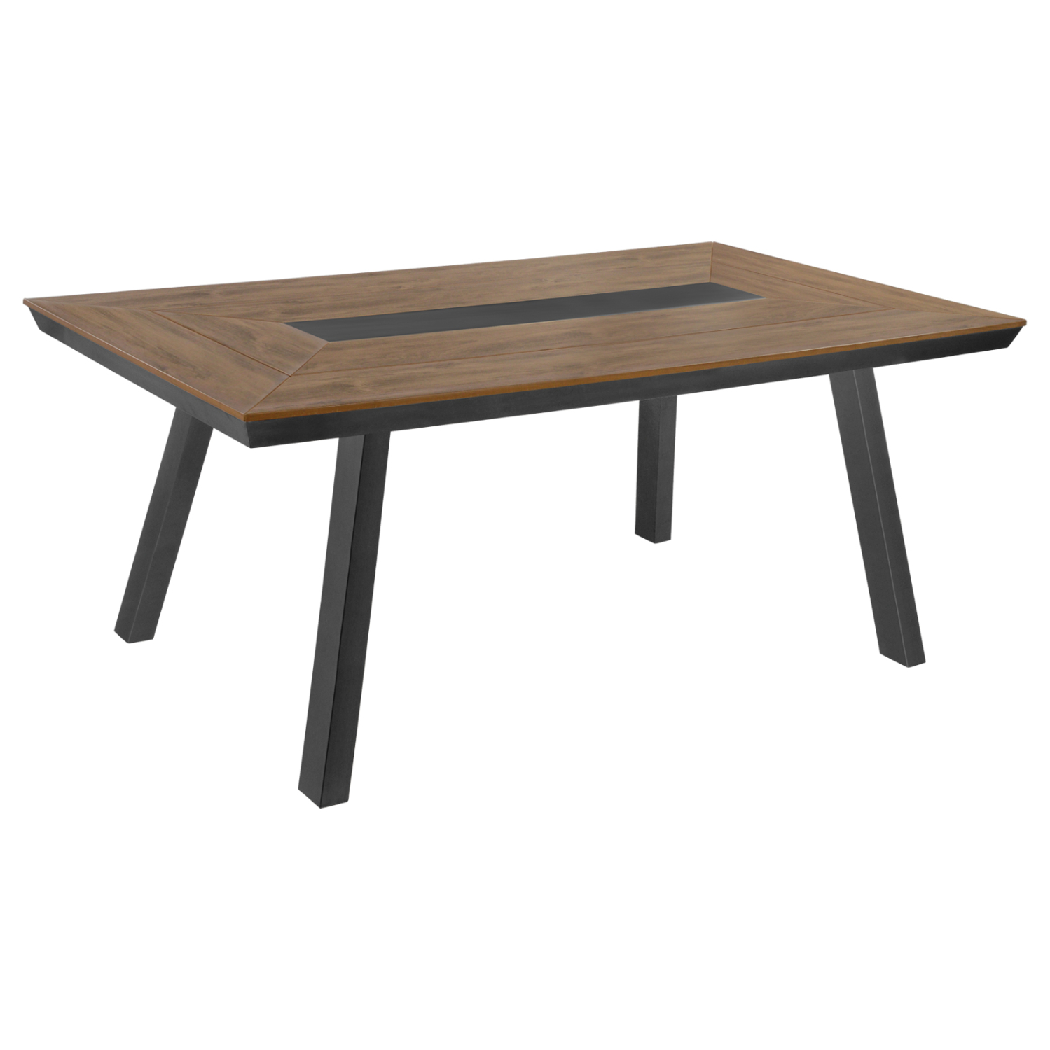 trapezi-aloyminioy-me-polywood-200x94-gk ΤΡΑΠΕΖΙ ΑΛΟΥΜΙΝΙΟΥ TABER ΜΕ POLYWOOD 200X100 ΓΚΡΙ HM5131.12 - Image 1