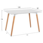 ΤΡΑΠΕΖΙ MINIMAL HM8581.01 ΛΕΥΚΟ MDF-ΠΟΔΙΑ ΟΞΙΑ ΣΕ ΦΥΣΙΚΟ ΧΡΩΜΑ- 120Χ60X74Υεκ. - Image 2