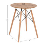 ΤΡΑΠΕΖΙ ΣΤΡΟΓΓΥΛΟ MINIMAL HM0060.04 ΦΥΣΙΚΟ ΧΡΩΜΑ MDF-ΠΟΔΙΑ ΟΞΙΑΣ ΣΕ ΦΥΣΙΚΟ ΧΡΩΜΑ Φ60Χ76Υεκ. - Image 2