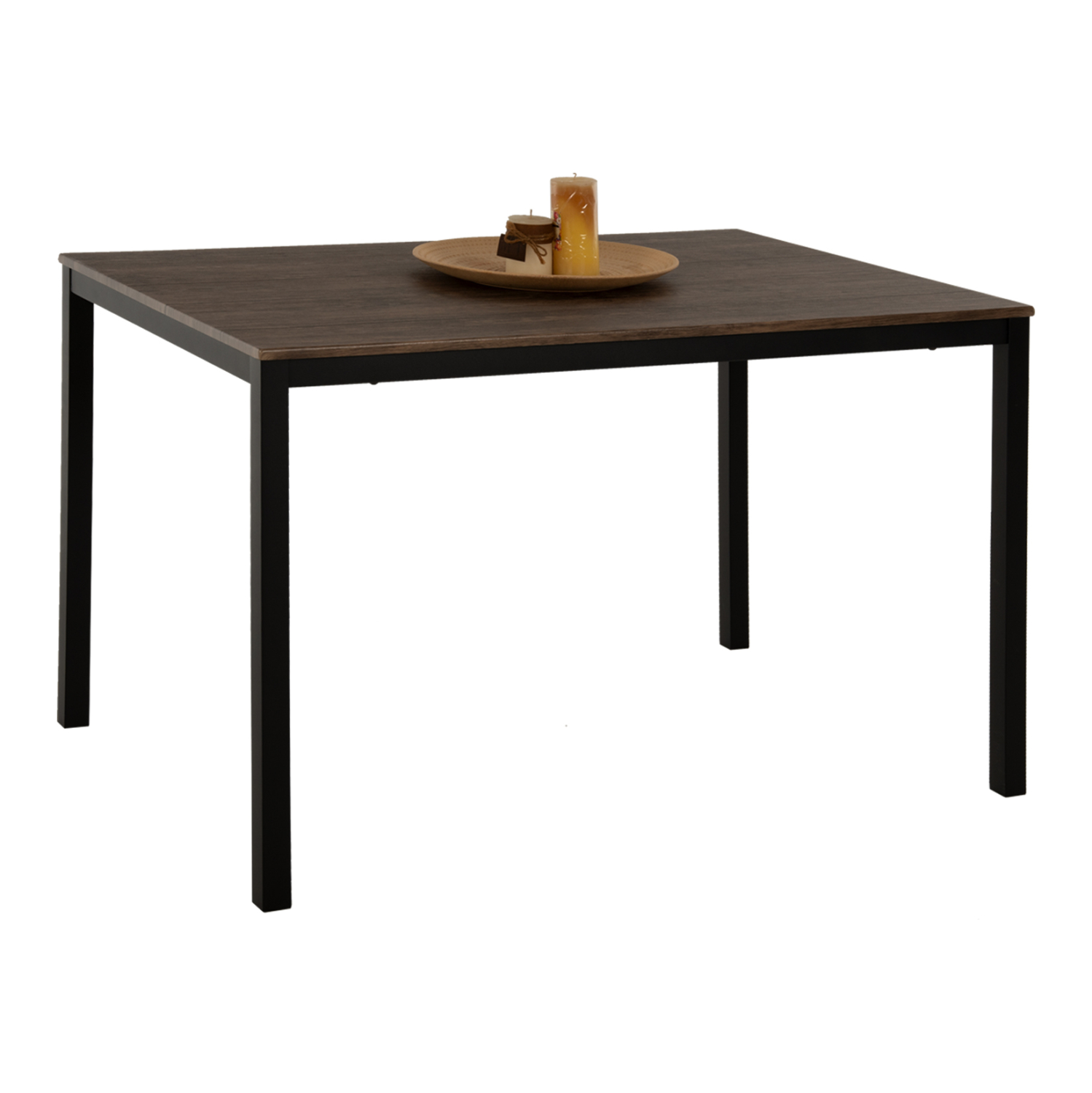 trapezi-trapezarias-fb99532-mdf-karydi-m ΤΡΑΠΕΖΙ ΤΡΑΠΕΖΑΡΙΑΣ GOOSE HM9532 MDF ΚΑΡΥΔΙ-ΜΑΥΡΟ ΜΕΤΑΛΛΟ 120X80Χ75Yεκ. - Image 1