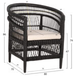 ΠΟΛΥΘΡΟΝΑ MALAWI HM9635.03 ΞΥΛΟ ΜΑΟΝΙ ΜΕ RATTAN ΜΑΥΡΟ-ΛΕΥΚΟ ΜΑΞΙΛΑΡΙ 80x70x86Υεκ. - Image 2